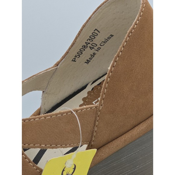 Fly London Poma Wedge Sand Leather Closed Toe Strappy Sandals Size 40 - Picture 6 of 10
